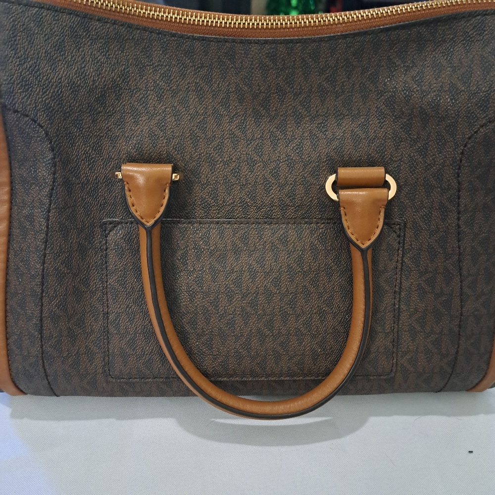 Michael Kors Brown Tan Satchel with Signature Design - Picture 6 of 12